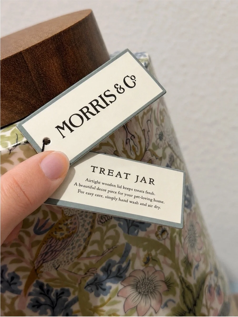 William Morris Strawberry Thief Pets Treat Jar